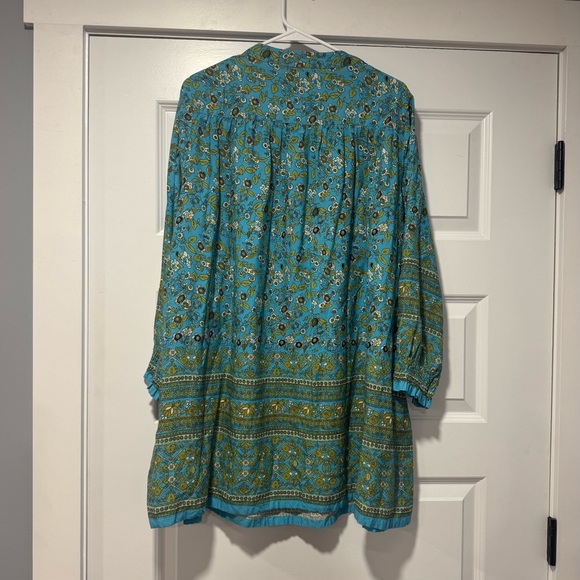 NATURAL LIFE Boho Blue and Green Mini Dress - Picture 4 of 8